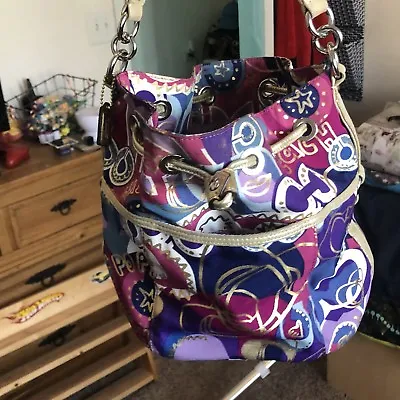 Authentic Coach 18314 Purple Graffiti Used Good Condition • $125