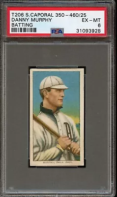 BB - 1909 - T206 - Sweet Caporal - Danny Murphy - Batting - PSA 6 - EX-MT • $1376.10