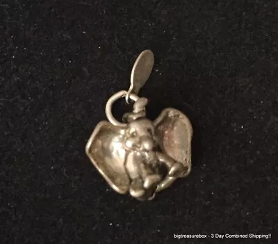 Vtg Necklace Pendant MARKED DISNEY 925 STERLING SILVER Dumbo Elephant Charm • $0.99