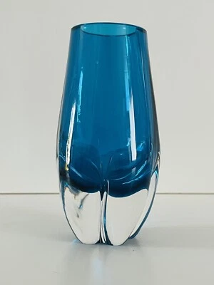 £17.99 • Buy Vintage Whitefriars Geoffrey Baxter Kingfisher 9727 Lobed Elephant Foot Vase