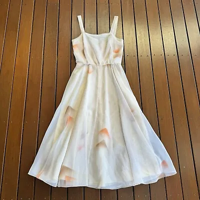 Vintage Size 10 Fit & Flare Prom Dress Cream Pattern • $45