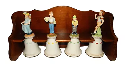 Vtg Norman Rockwell Childrens Series Set 4 Porcelain Figural Bells - MIB • $39.99