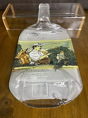 Flattened Van Gogh Double Espresso Vodka Bottle Glass Cheese Tray Cutting Board • $39.99