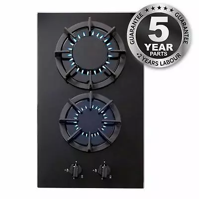 £109.99 • Buy SIA BGH30BL 30cm Black Gas On Glass Domino Hob With Cast Iron Stands And LPG Kit