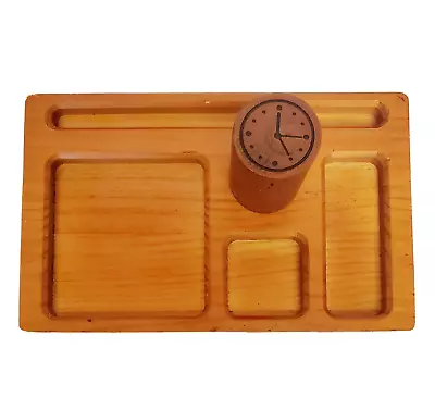 Wood Mens Dresser Valet Station Organizer Tray with Watch Tower 11.5  X 7  • $26.49