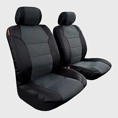 $92.39 • Buy Canvas Seat Covers For Ssangyong Musso XLV Ultimate Jacquard BLACK WEAVE Front