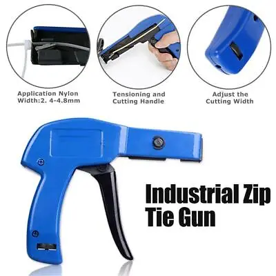 Industrial Zip Tie Gun Tension Fastening Tool 1 Motion Cable Off Tie & Ties C5I1 • £10.97