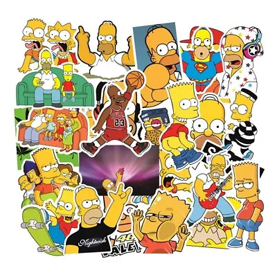 Simpsons Themed 25 Stickers Skateboard Laptop Car Phone Decal Stickerbomb UK NEW • £3.47
