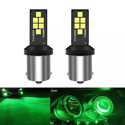 A1 AUTO 2x BA15s 1156 P21W LED Bulbs Green High Bright SMD3030 Turn Signal Light • $15.99