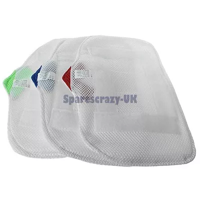 Microfibre Steam Mop Pads Cloths 3 Pk For HT800 Models Hometek Elite HT829 • £7.99