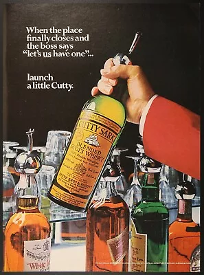 Cutty Sark Scotch Whisky Scotland Bar Liquor Bottles Vintage Print Ad 1974 • $9.95