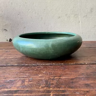 Zanesville Stoneware 1920s Vintage Arts & Crafts Pottery Matte Green Bowl • $19.95