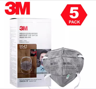 5 PACK N95 3M 9542 KN95 Disposable Face Mask Cover NIOSH CDC Approved Respirator • $28.95