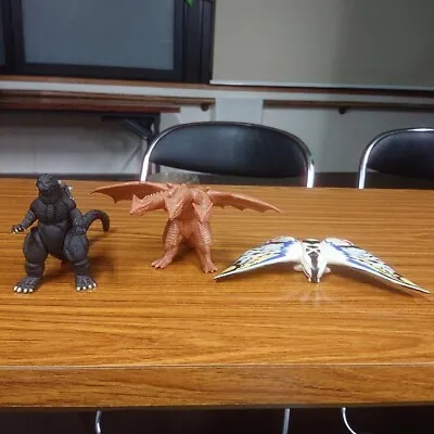 1998 Bandai Mothra Kaiju Legend King Ghidorah Godzilla Mini Figure Lot Of 3 • $69.80
