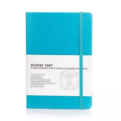 Guissi A5 Bullet Journal Hardcover 80gsm Paper Inner Pocket Faux Leather • $17.24