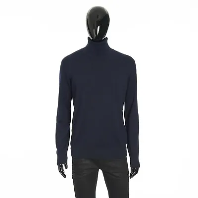 LORO PIANA 1695$ Navy Blue Turtleneck Sweater Balfour Silk Cashmere & Wool • $876