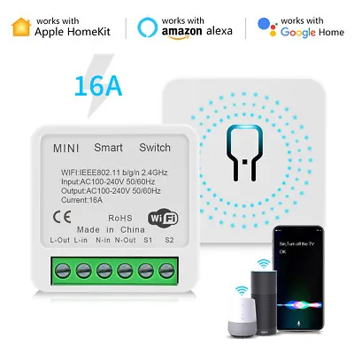 $21.99 • Buy Smart Switch Mini Wifi Breaker Wireless Control For Apple Homekit Alexa Google