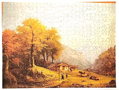 RARE Victory England Wood Jigsaw Puzzle HOME IN THE ALPS LANDSCAPE 500+ Pieces • $125