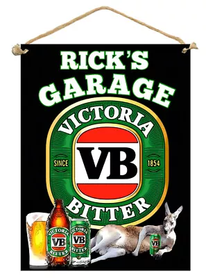 VB PERSONALISED Wooden Plaque Sign 20x28.5cm BarGARAGEShed Home • $20