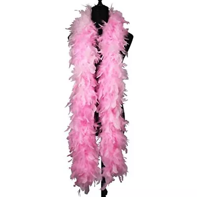 2 Yards 90g Pink Turkey Feathers Chandelle Boa Dancing Wedding Crafting Party... • $26.02