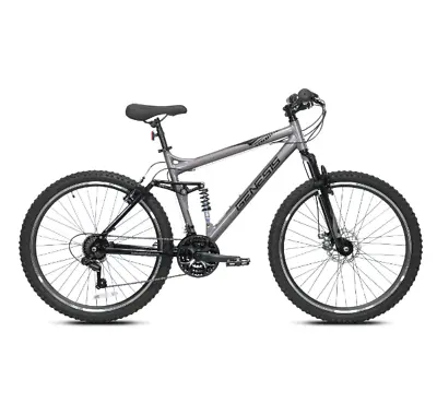 MENS MOUNTAIN BIKE 26-Inch Aluminum Full Suspension 21-Speed Metallic Gray • $225.40