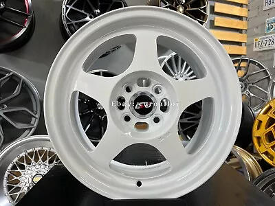 New 15 Inch 4X100 REGAMASTER EVO II Flow Forming Wheels For VW HONDA JDM WHITE • $1460.62