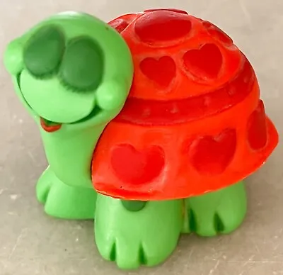 Vintage 1980 HALLMARK Merry Miniatures 2  Valentine's Green Turtle Red Hearts • $14.99