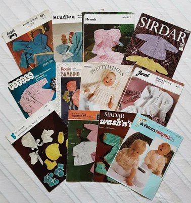 £5 • Buy VINTAGE Baby DK Knitting Patterns X 12 Sirdar, Patons, Jarol, Hermit (2)