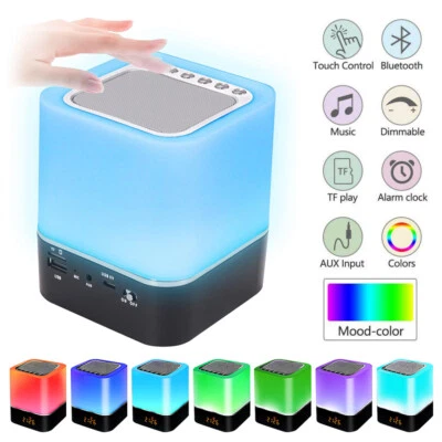 $34.89 • Buy 5in1 Bluetooth Music Speaker Alarm Clock Touch LED Night Light Desk Bedside Lamp