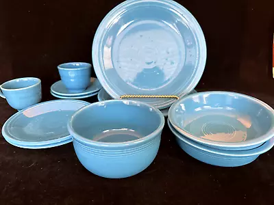 Fiestaware Turquoise 11 Piece Set Dinner Set Gusto Salad Cups USA • $85