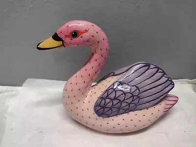 Vintage Pink Swan Mexican Folk Art And Made And Painted • $19.99