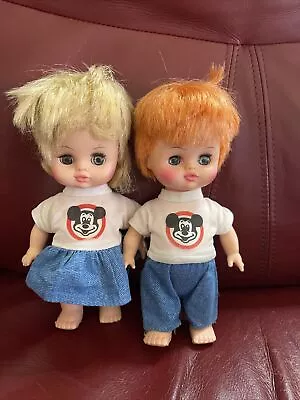 VTG 1971 Horsman Disney Mickey Mouse Club Mouseketeer Girl And Boy Dolls Lot 2 • $29.95