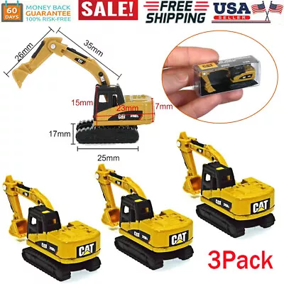 3x 1:160 N Scale Miniature Excavator Engineering Vehicle Diecast Mini Truck Mode • $28.96