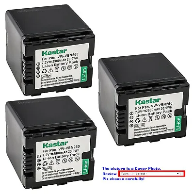 Kastar Replacement Battery Pack For Panasonic VW-VBN260 HDC-SD800 SD800 Camera • $17.99