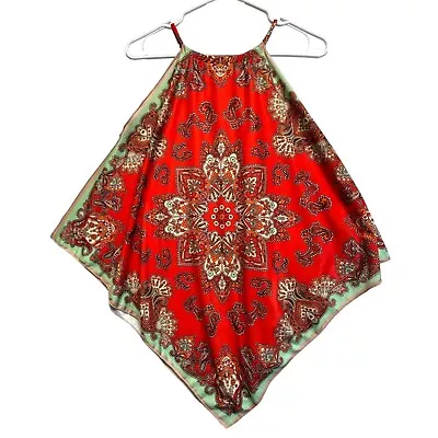 Zara Red Paisley Handkerchief Tank Top Small EUC • $14.95