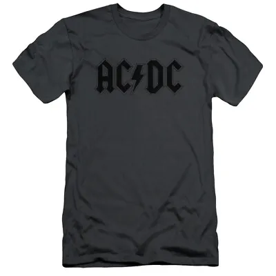 AC/DC Vintage Logo Charcoal Slim Fit T-shirt • $23.39