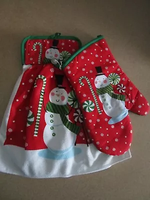 Christmas Snowman & Candy Pot Holder Set - Hand Crafted • $12.95