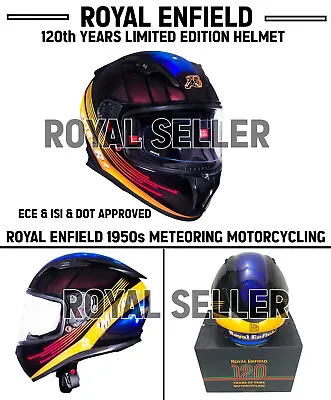 Royal Enfield 1950s  METEORING MOTORYCYCLING  120th Year Limited Edition Helmet • $292.71
