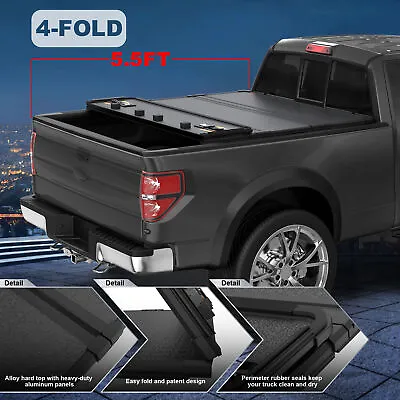 5.5FT Bed Size 4 Fold Style Hard Truck Tonneau Cover For 2015-2024 Ford F-150 • $369.91