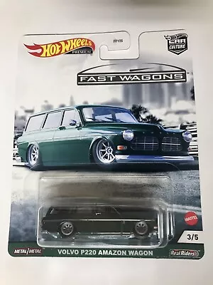 Hot Wheels Premium Fast Wagons Volvo P220 Amazon Wagon Real Riders 3/5 • $7.99