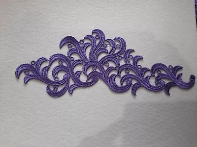 Purple Lace Applique 10 Inch X 4 Inch • £3