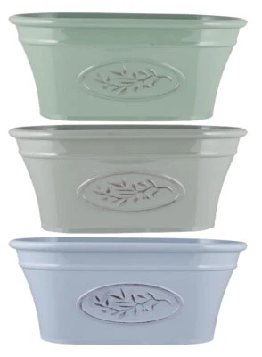 £12.99 • Buy Decorative Trough Planter Long Plastic Plant Pot Garden Window Herb Flower Box