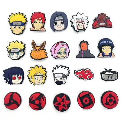 20PCS/Set Naruto Croc Shoes Charms Mini Cute Cartoon DIY Charms Pins Accessories • £3.86