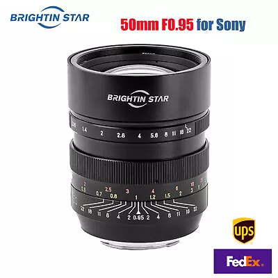 BRIGHTIN STAR 50mm F0.95 Large Aperture Full Frame MF Lens For Canon Sony NEW • $309.60