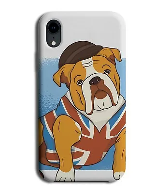Union Jack British Bulldog Cartoon Phone Cover Case Bull Dog Flag Outfit J069 • £14.95
