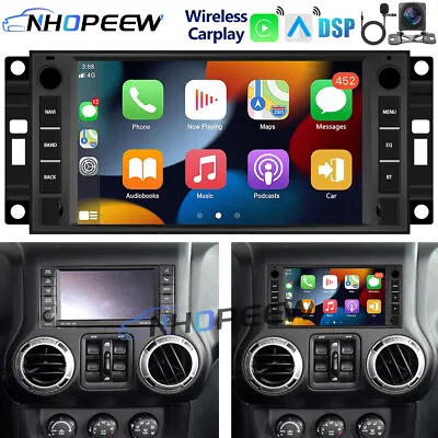 For Jeep Wrangler 2007-2016 Car Stereo Radio GPS Navi BT CarPlay 64GB Android 13 • $209.99