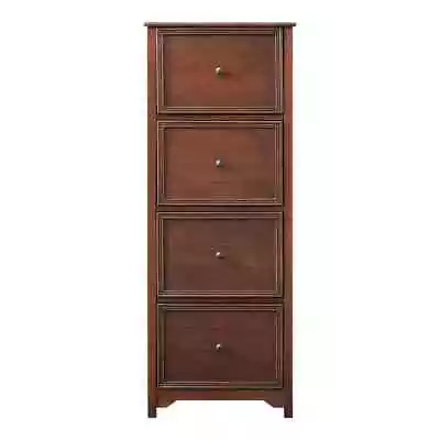 Bradstone 4 Drawer Walnut Brown Wood File Cabinet • $329