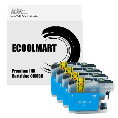 4 Cyan Ink Cartridge Fits Brother LC51 MFC-465CN MFC-240C MFC-3360C 5460CN 230C • $9.38
