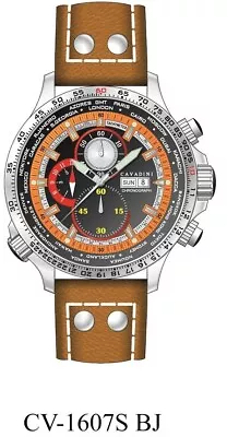 Chronograph Cavadini Watch Stainless Steel Day-Date Rotatable Inner Ring CV-1607 • $186.34