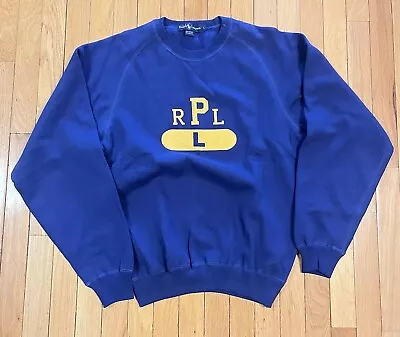 VTG Polo Ralph Lauren PRL Long Sleeve Sweatshirt Womens L Mens S RARE 92 VARSITY • $29.95